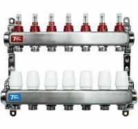 Коллекторная группа Vieir 7 выходов с расходомерами нержавейка